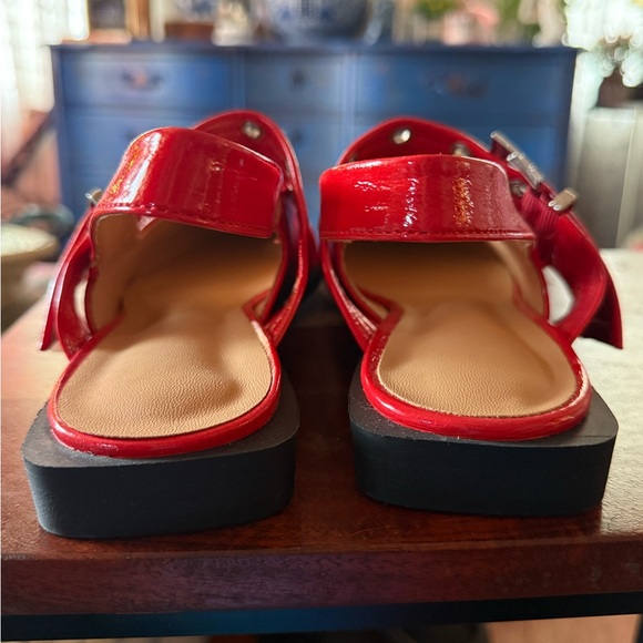 Amazon Red Women's Flats with Buckle Accents - Picture 3 of 5